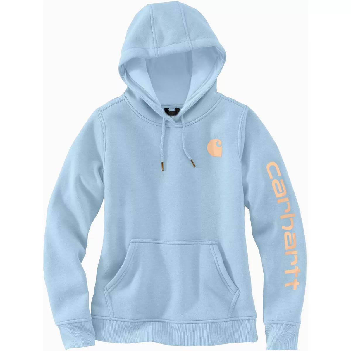 Carhartt Women's 2X Regular Moonstone Midweight Logo Sleeve Graphic Pullover Hooded Sweatshirt, Relaxed Fit