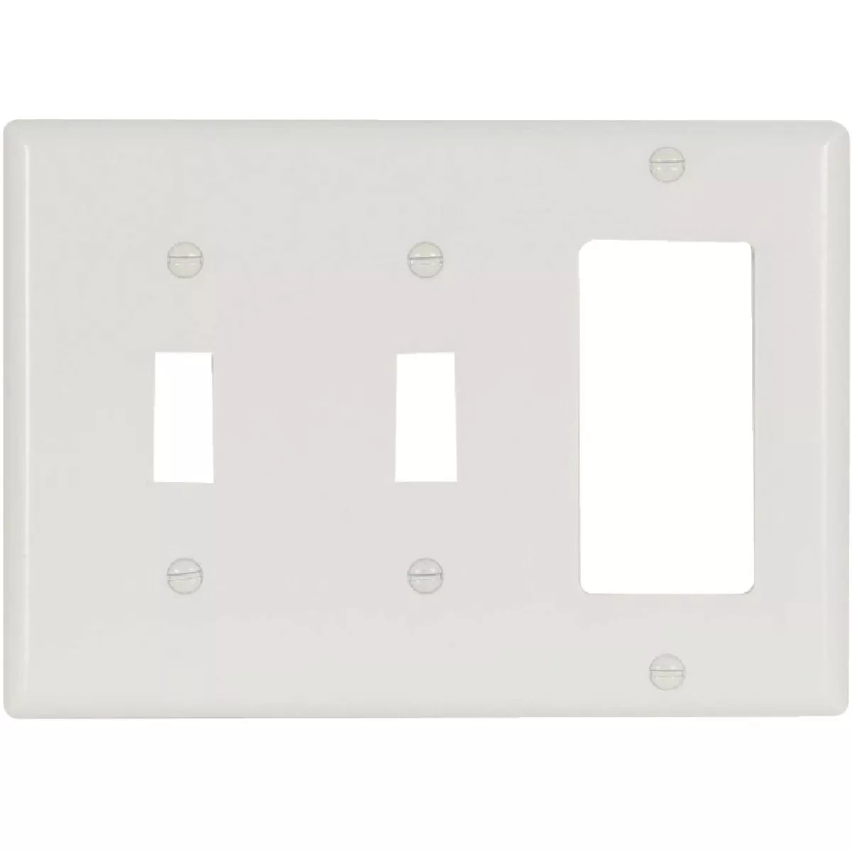 Eaton 3-Gang Plastic 2-Toggle/Rocker Switch Wall Plate, White