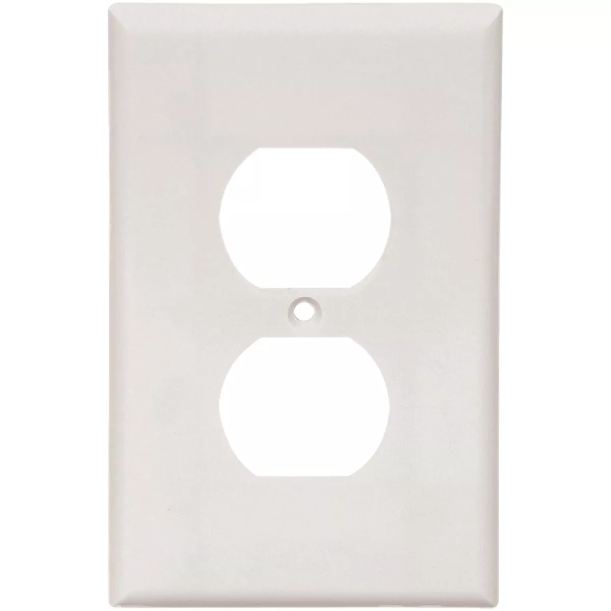 Eaton 1-Gang Thermoset Plastic Mid-Size Duplex Outlet Wall Plate, White