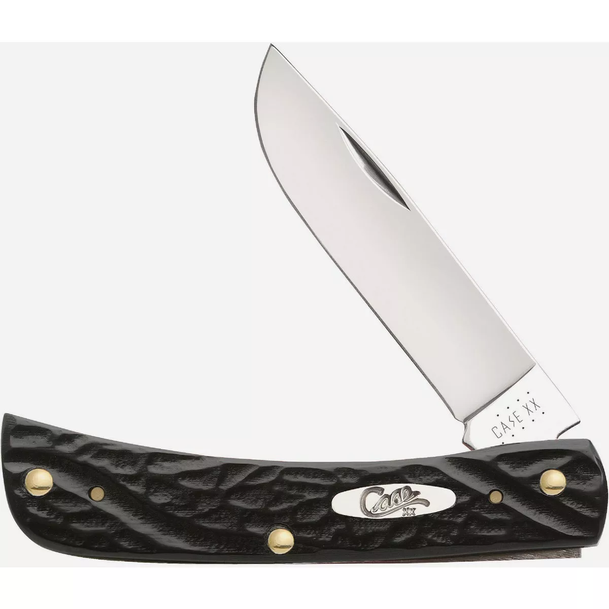 Case 2.8 In. Rough Black Synthetic Jig Sod Buster Jr Pocket Knife-