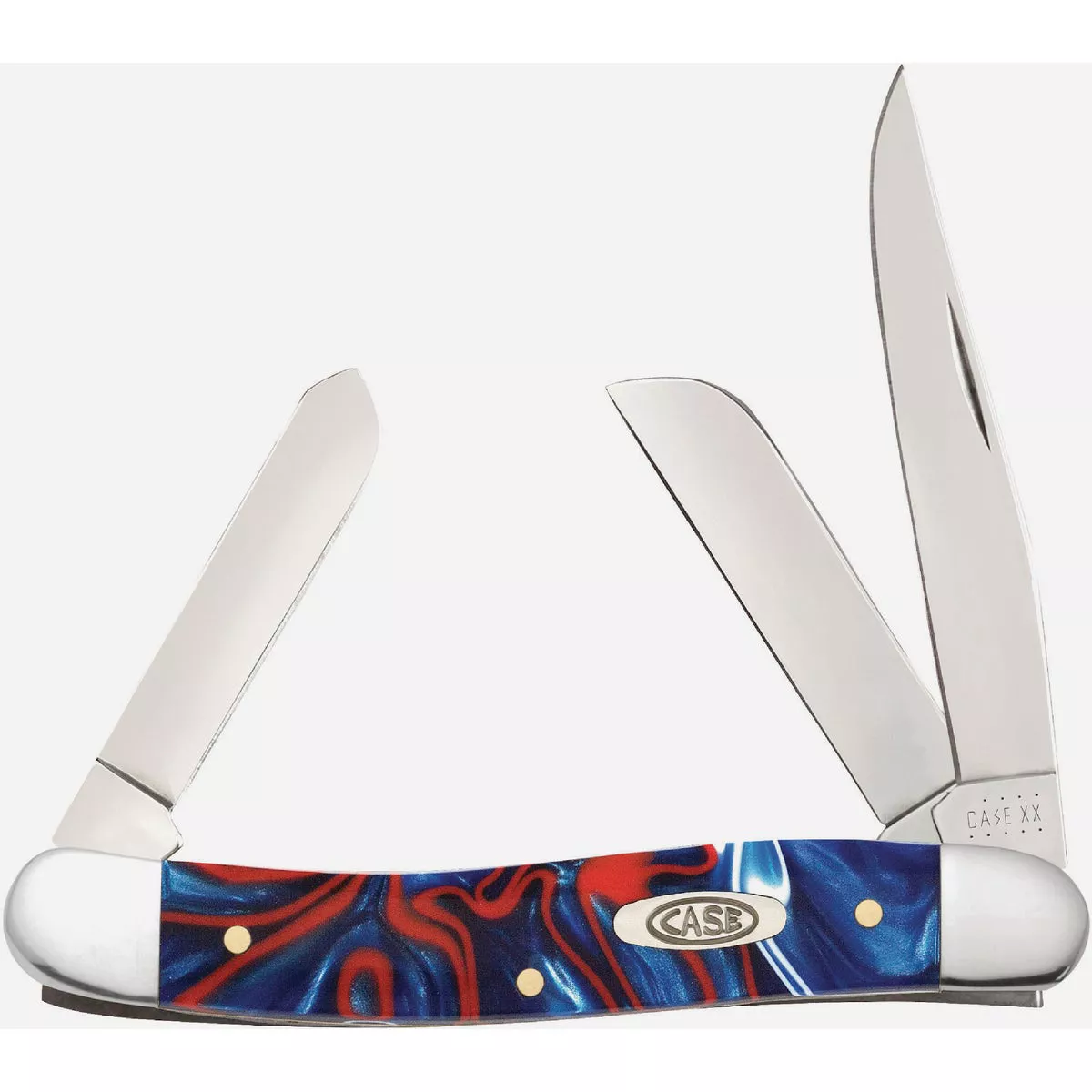 Case 2.55 In. Patriotic Kirinite Smooth Medium Stockman Pocket Knife