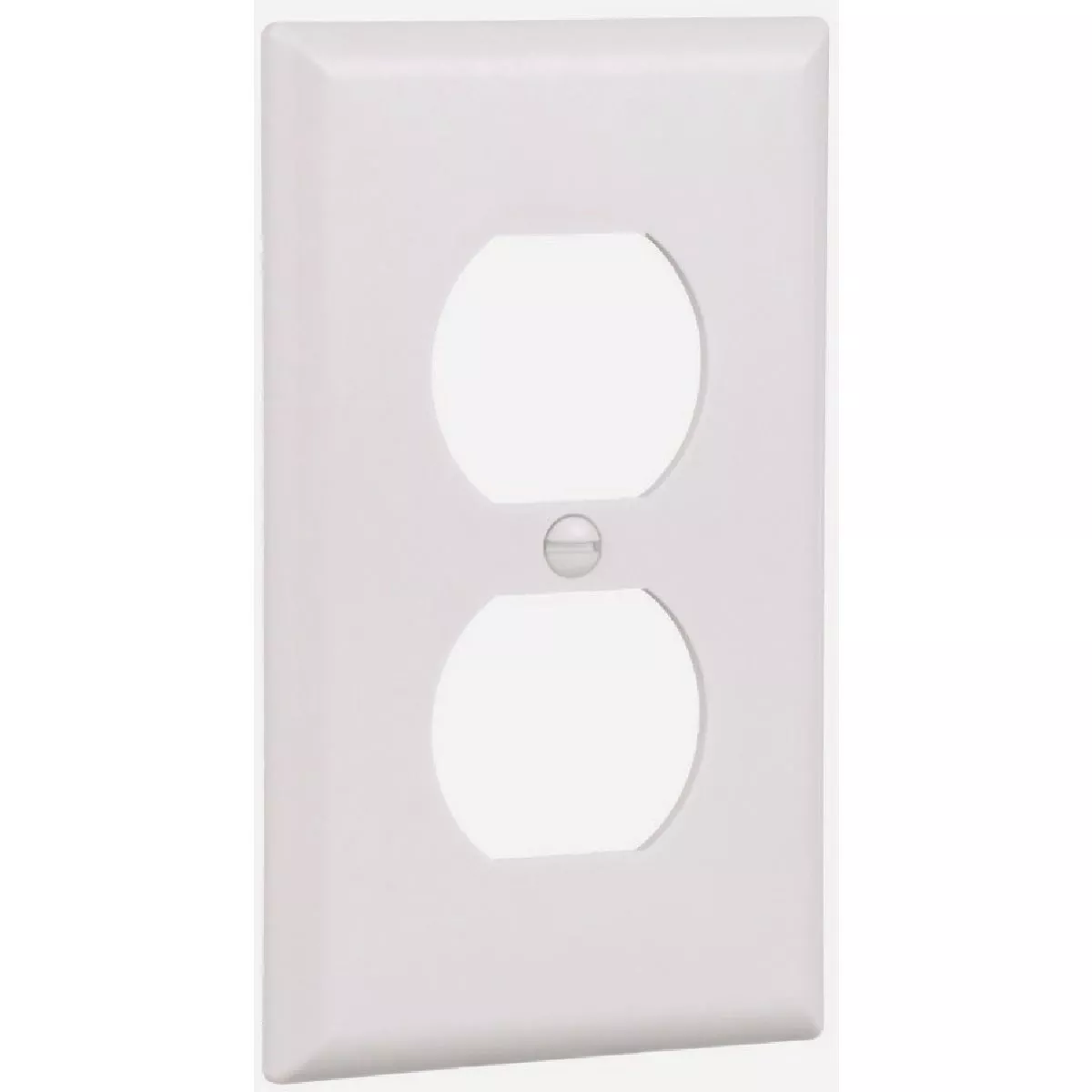 Eaton 1-Gang Thermoset Plastic Duplex Outlet Wall Plate, White