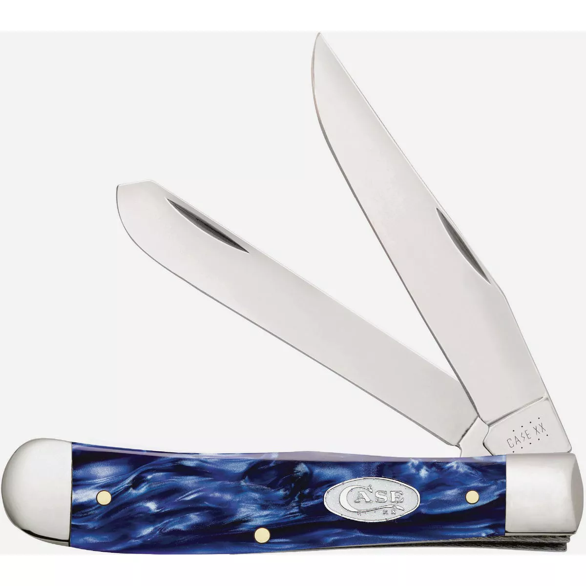 Case 3.25 In. Blue Pearl Kirinite Smooth Trapper Pocket Knife