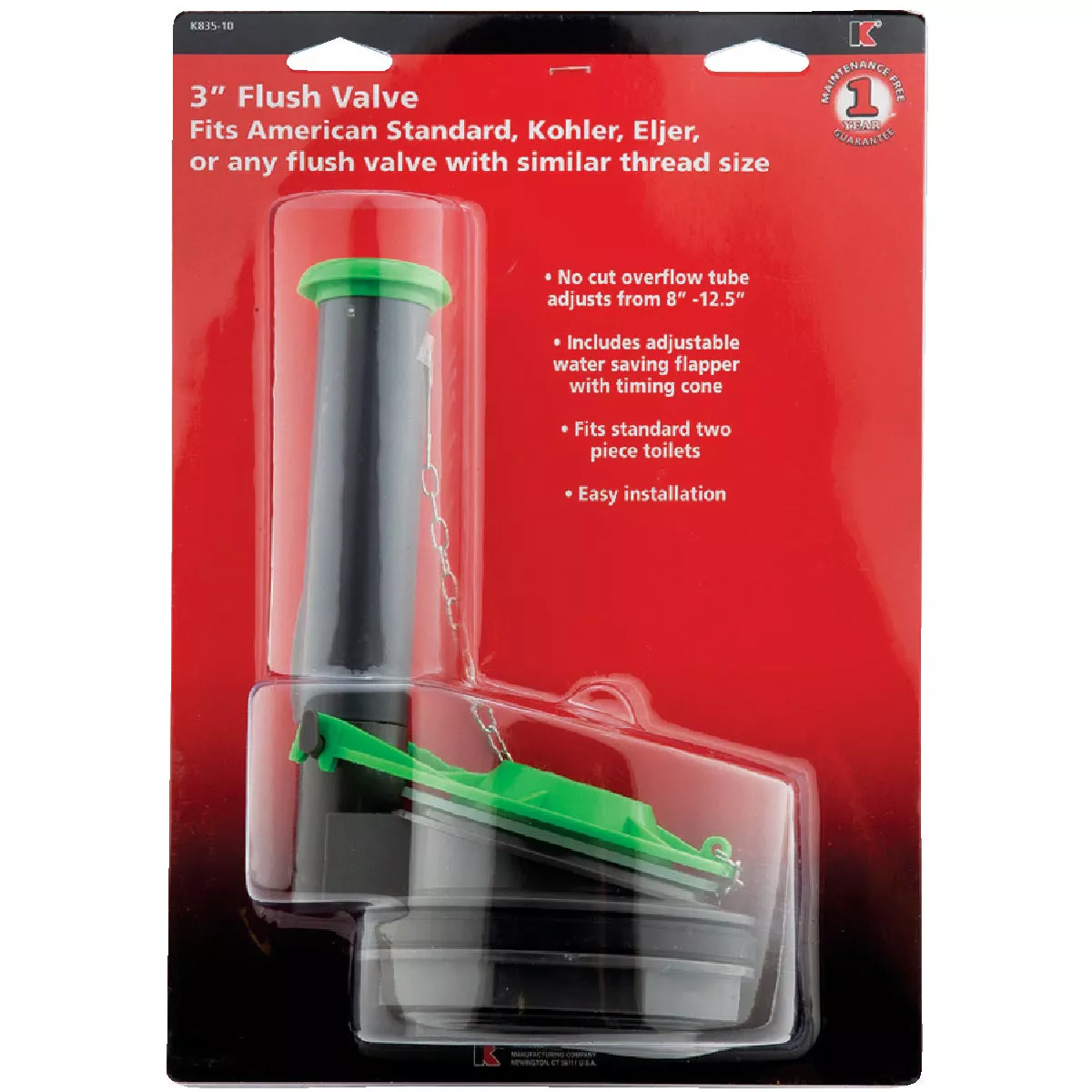 Keeney 3 In. Flush Valve and Adjustable Flapper with Timing Cone - photo 2