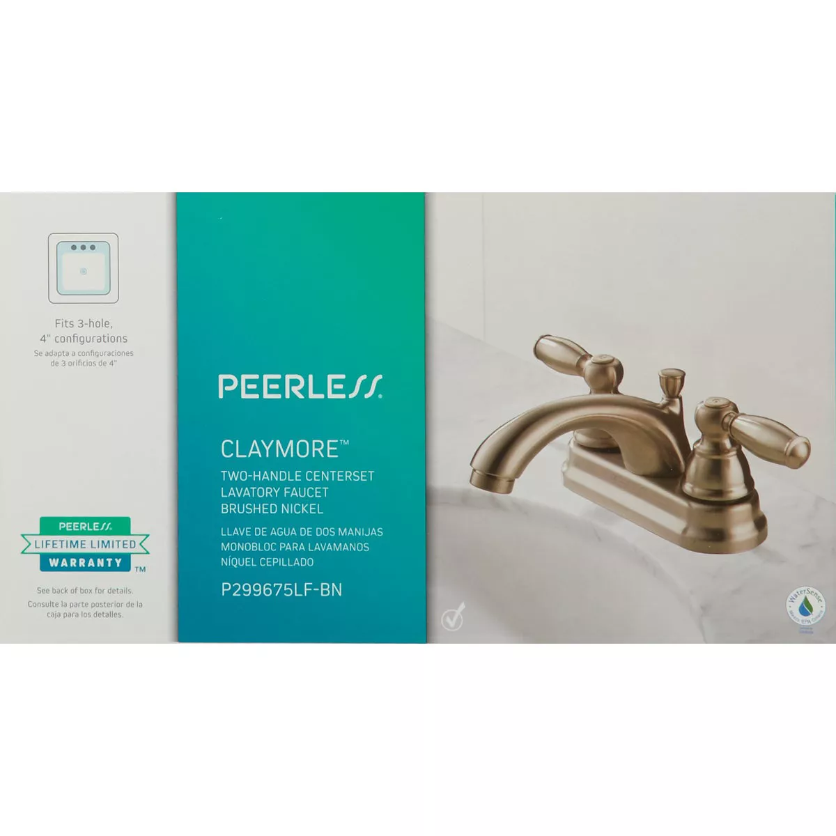 Peerless Claymore Brushed Nickel 2-Handle Lever 4 In. Centerset Bathroom Faucet with Pop-Up - photo 2