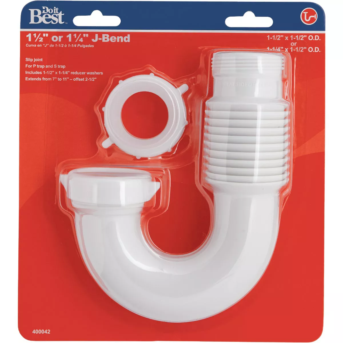 Do it Best 1-1/4 In. x 1-1/2 In. White Plastic J-Bend - photo 2