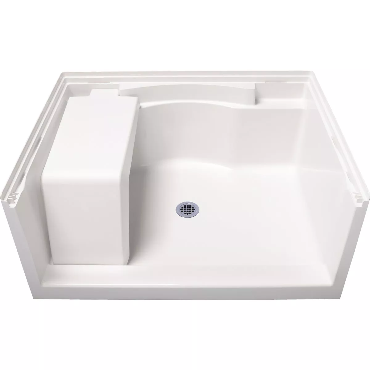 Sterling Accord 48 In. W x 36 In. D Center Drain Seated Shower Pan in White - photo 2