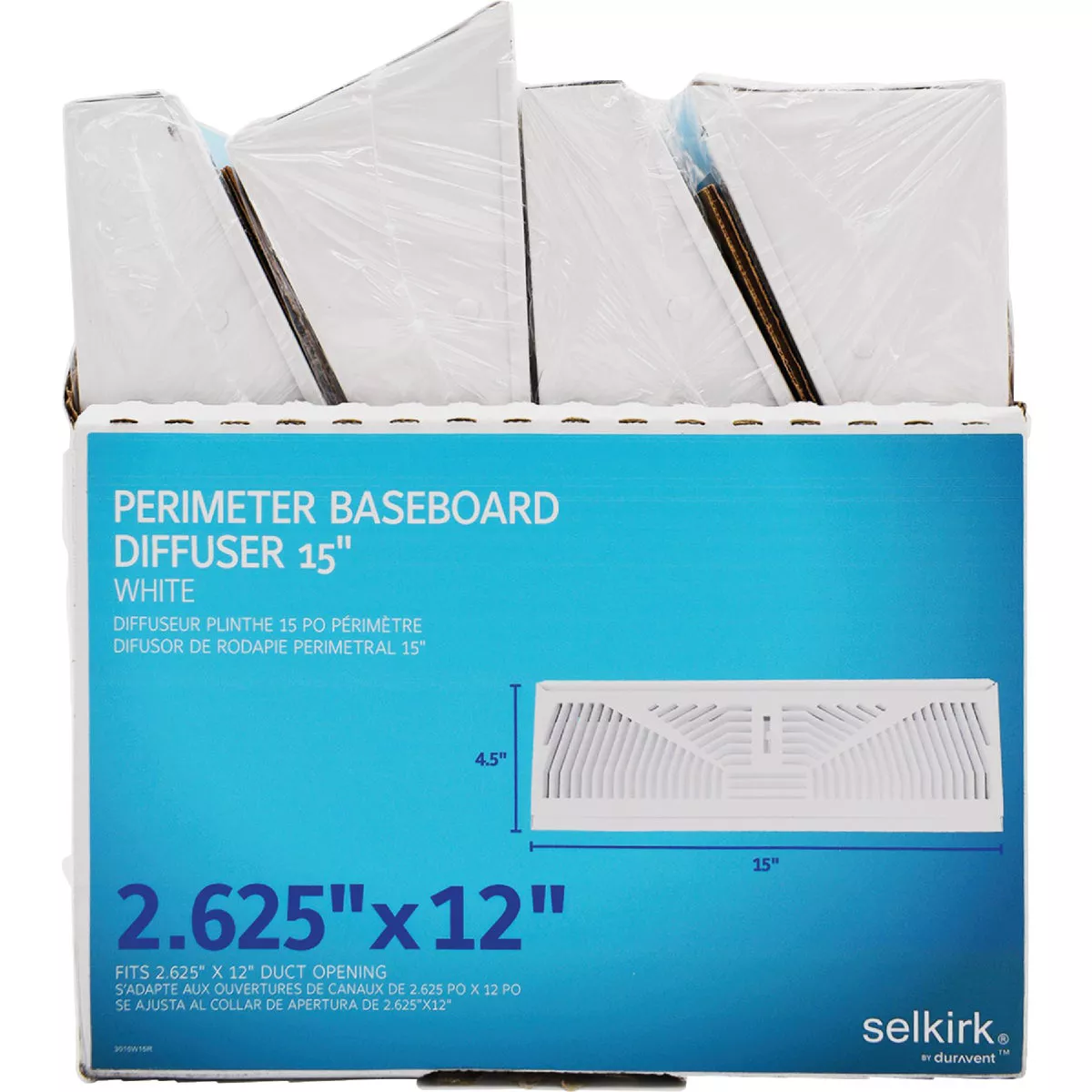 Selkirk 15 In. White Steel Baseboard Diffuser | Do it Best