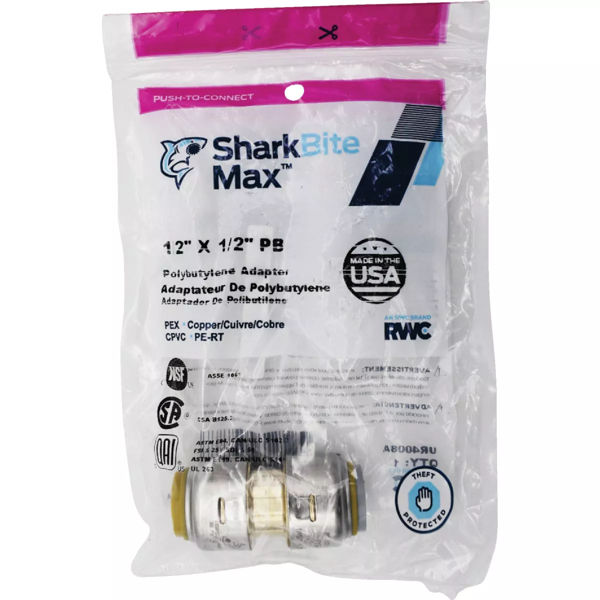 SharkBite 1/2 In. x 1/2 In. Push-to-Connect Polybutylene Conversion Coupling - photo 2