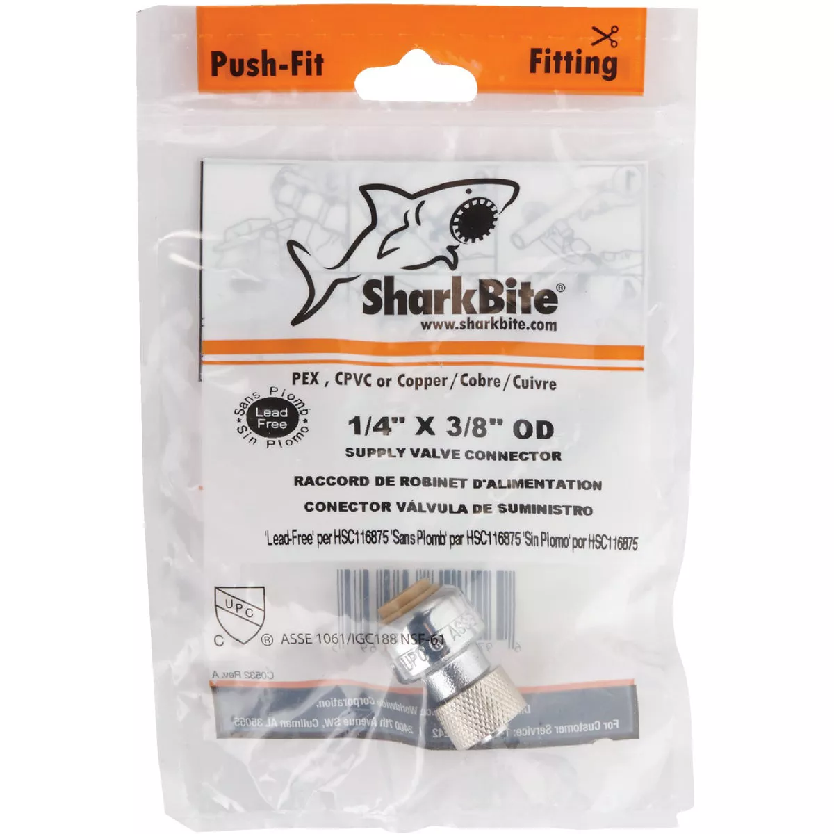 SharkBite 1/4 In. x 3/8 In. Push-to-Connect Brass Stop Valve Adapter - photo 2
