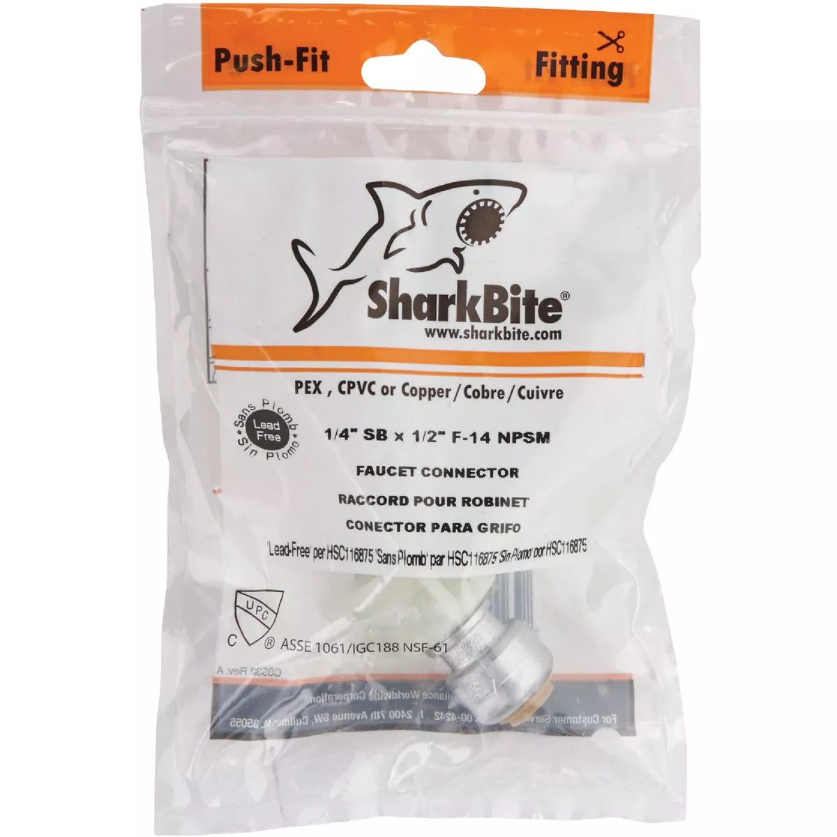 SharkBite 1/4 In. x 1/2 In. Push-to-Connect Brass Faucet Adapter - photo 2