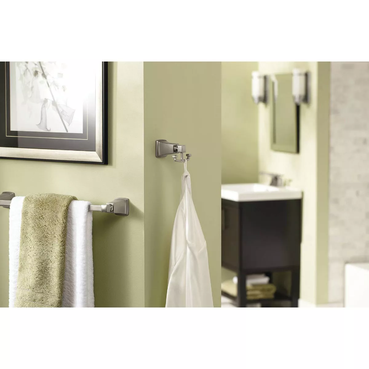 Moen Boardwalk Double Robe Hook, Brushed Nickel - photo 2