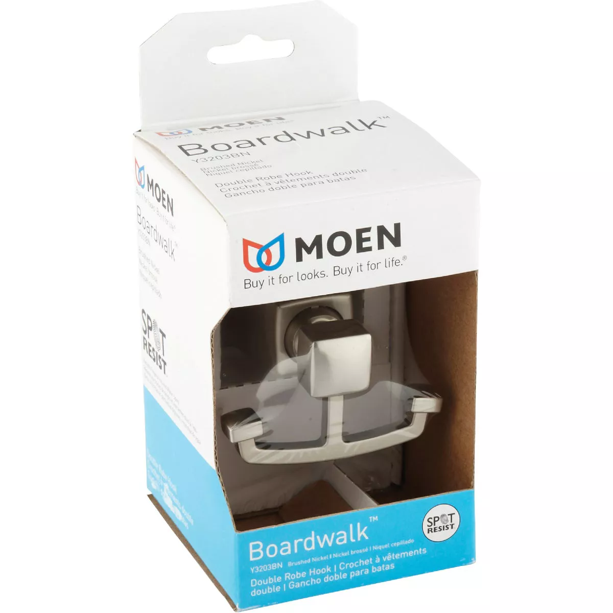 Moen Boardwalk Double Robe Hook, Brushed Nickel - photo 4