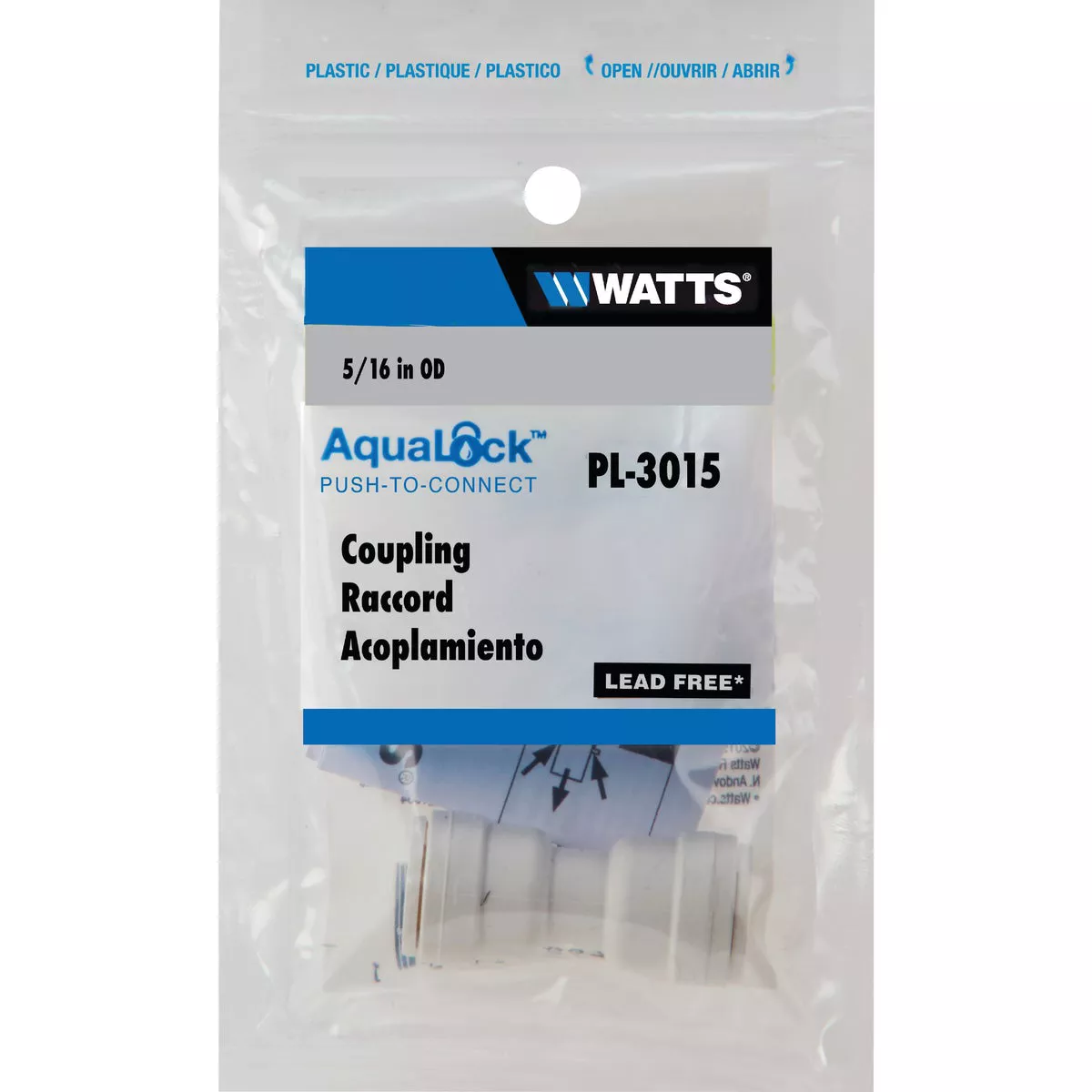 Watts 5/16 In. x 5/16 In. OD Tubing Quick Connect Plastic Coupling - photo 2
