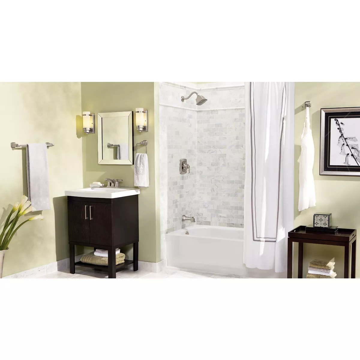 Moen Boardwalk Brushed Nickel Single-Handle Lever Tub and Shower Faucet - photo 3