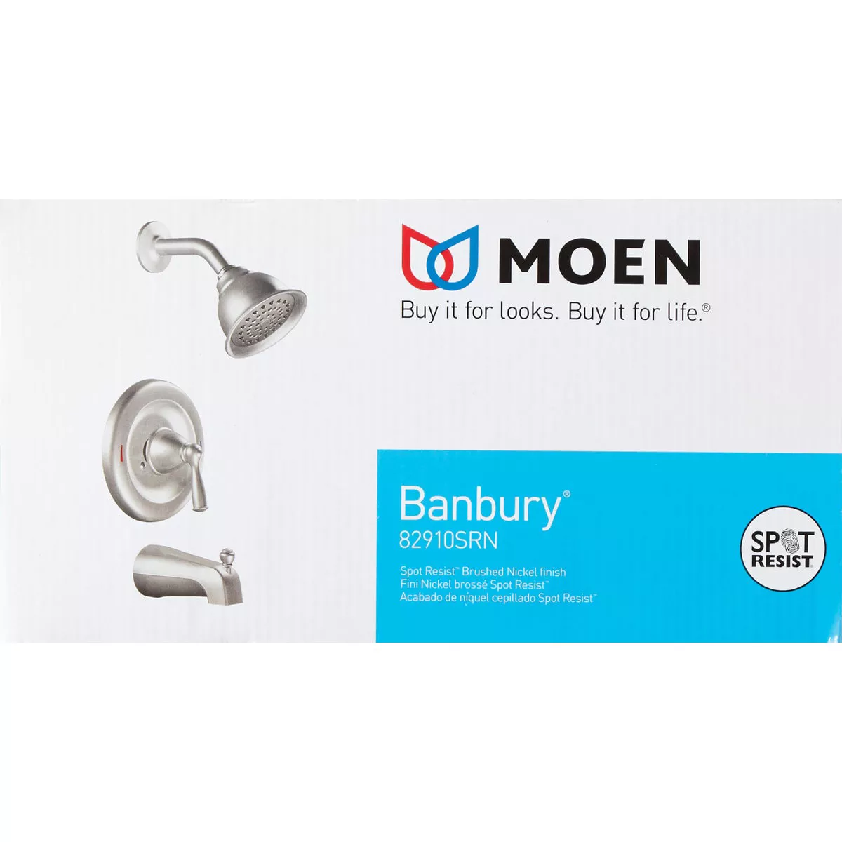 Moen Banbury Posi-Temp 1-Handle Lever Tub and Shower Faucet, Spot Resist Brushed Nickel - photo 2