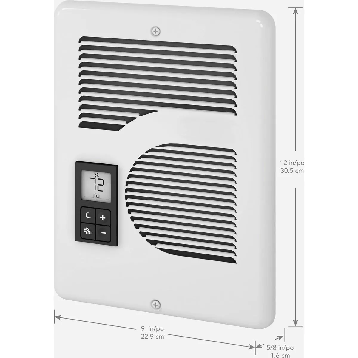 Cadet Energy Plus 1600W 240V Electric Fan-Forced Heater with Digital Thermostat, White - photo 5