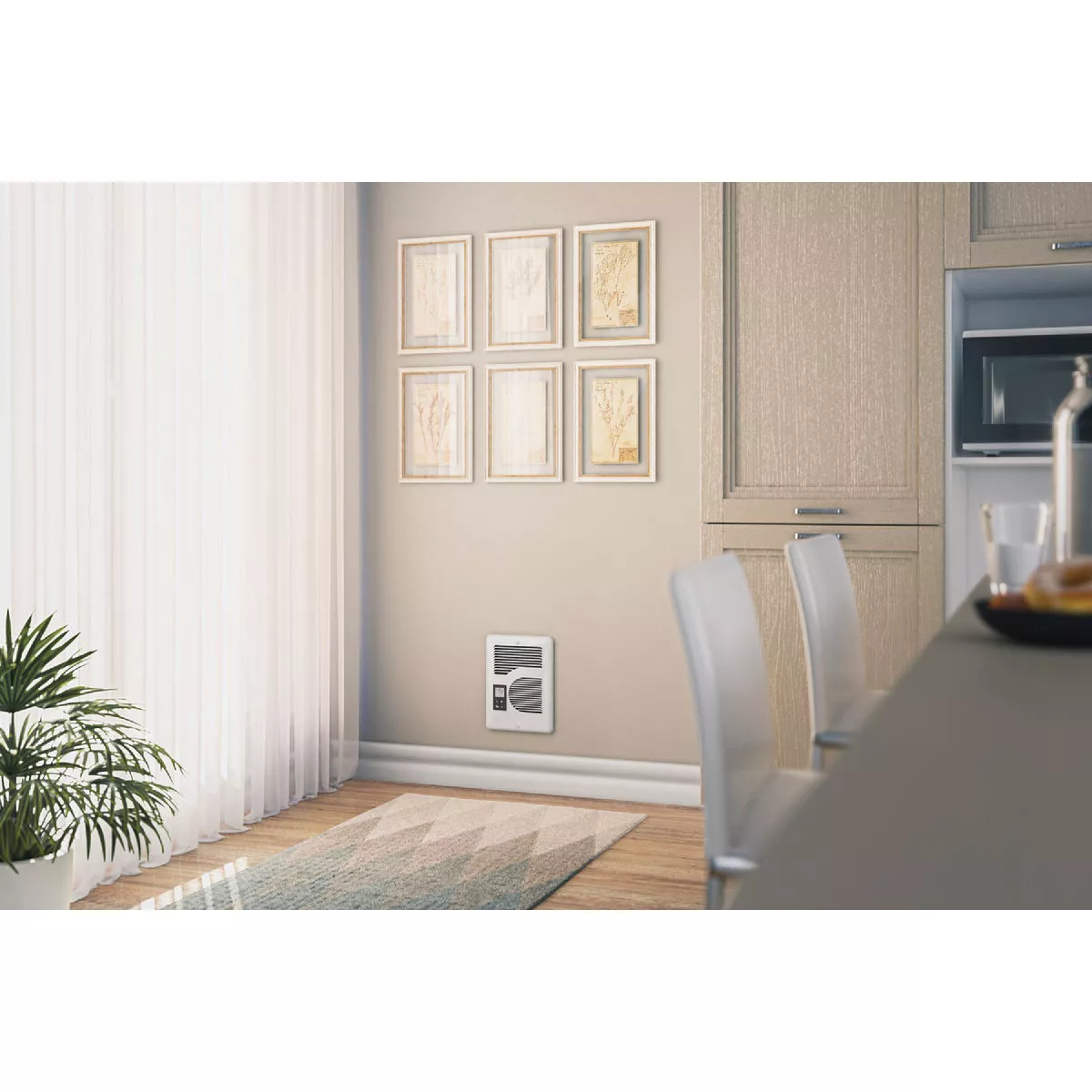 Cadet Energy Plus 1600W 240V Electric Fan-Forced Heater with Digital Thermostat, White - photo 4