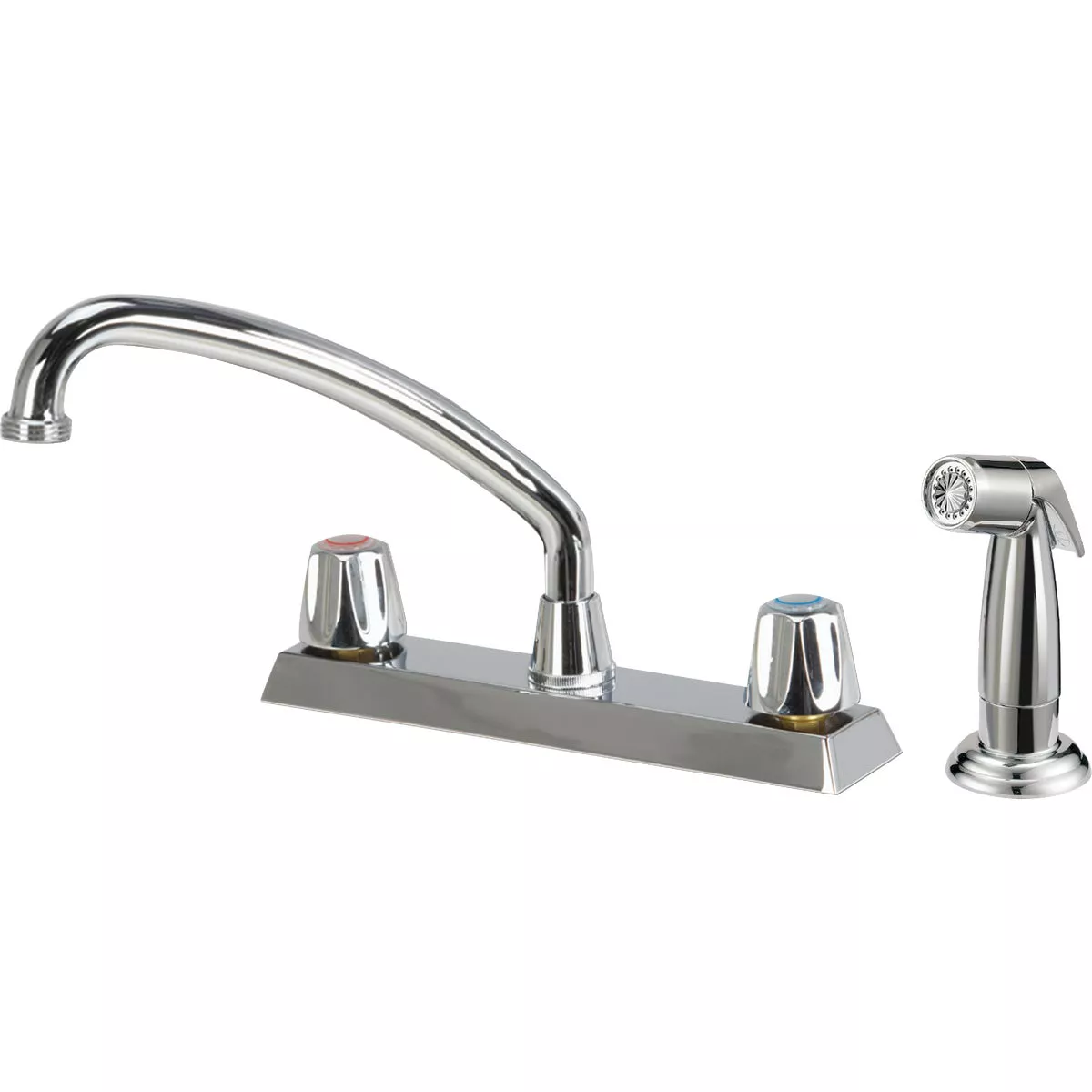 Home Impressions 2-Handle Metal Knob Kitchen Faucet with Side Spray, Chrome