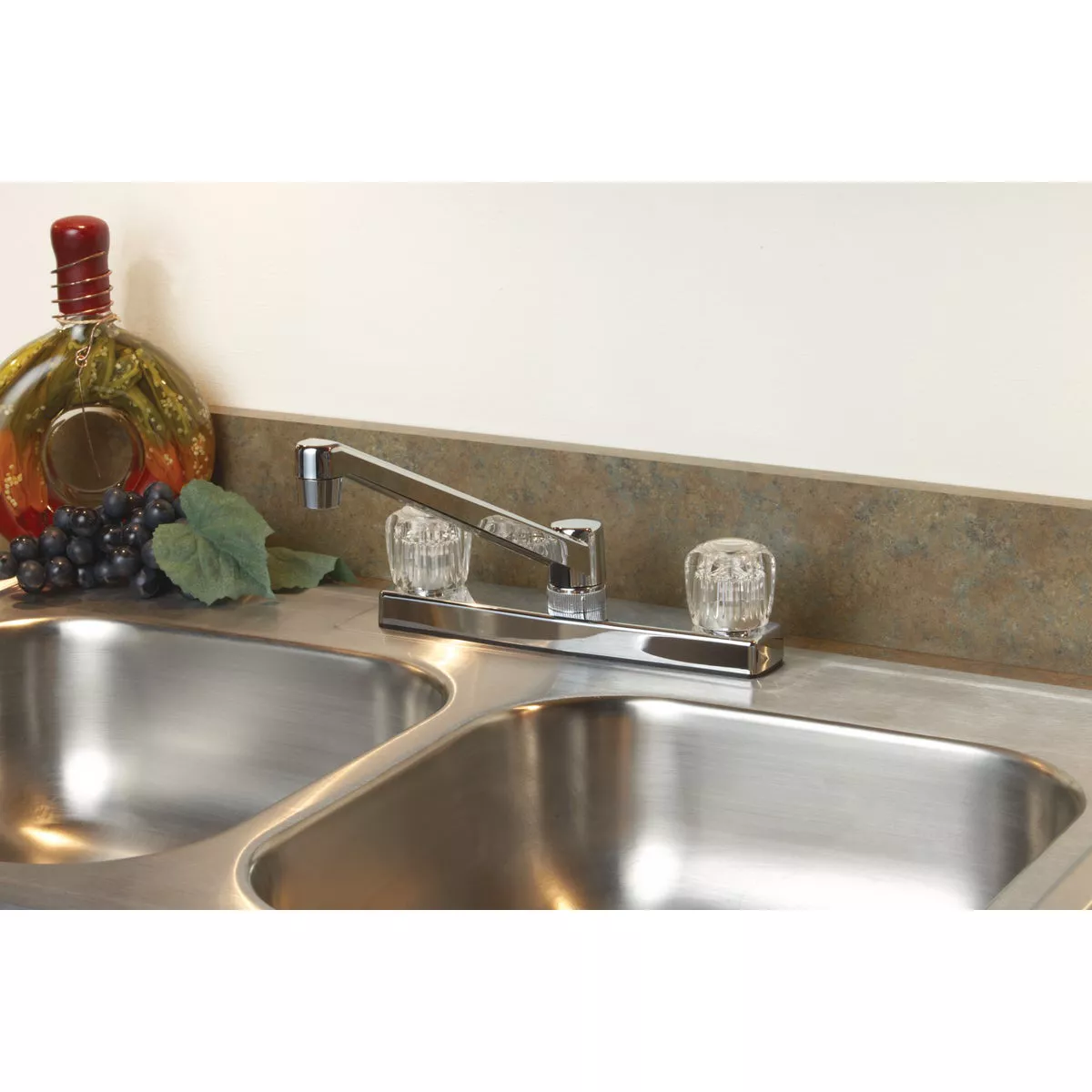 Home Impressions 2- Handle Knob Non-Metallic Kitchen Faucet, Chrome - photo 2