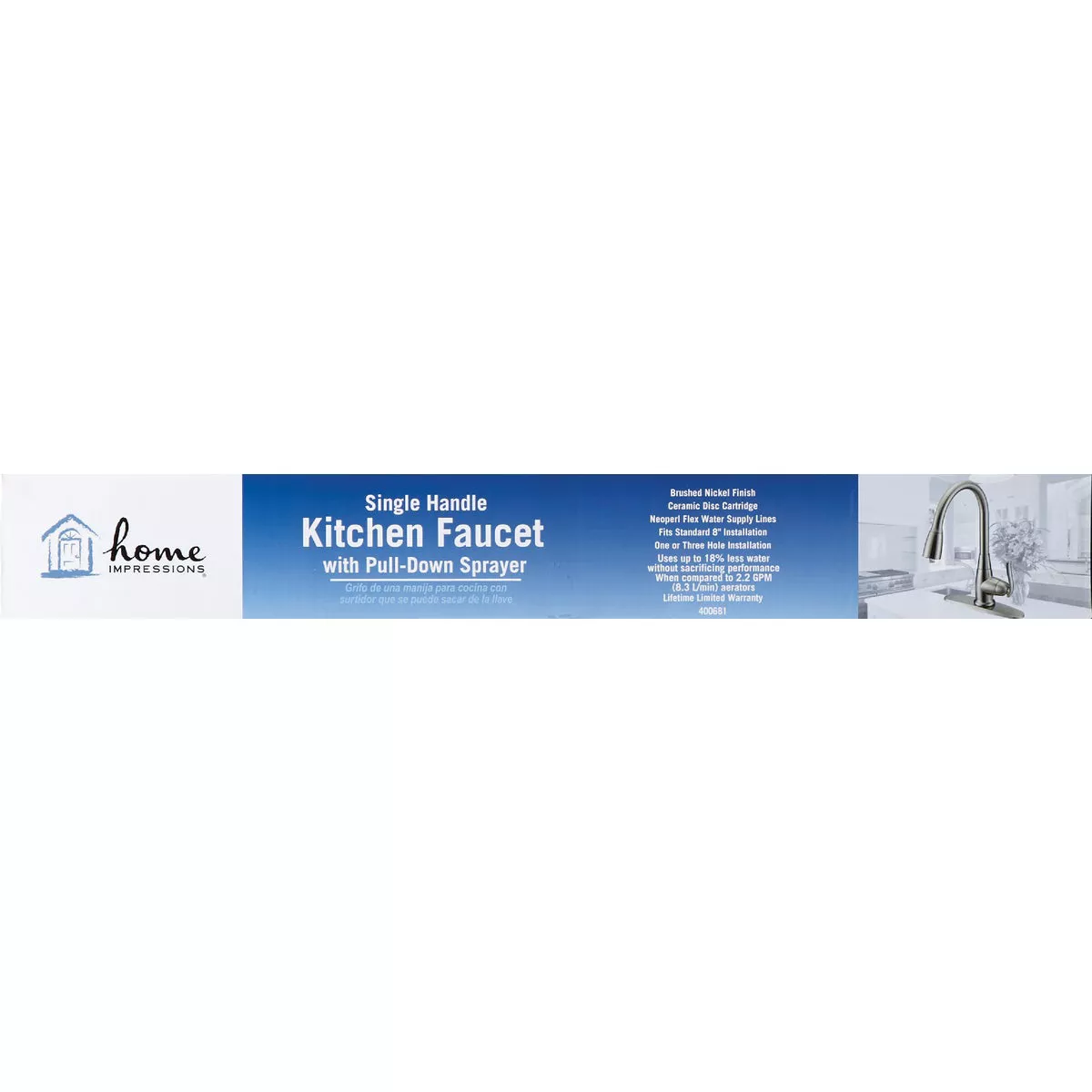 Home Impressions 1-Handle Lever Pull-Down Kitchen Faucet, Brushed Nickel - photo 2