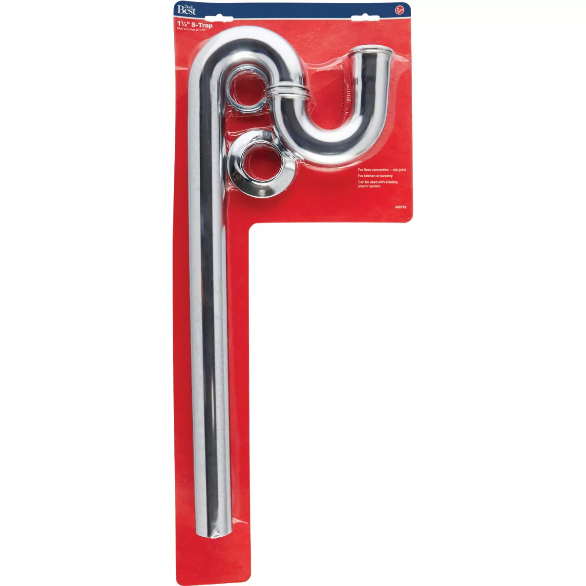 Do it Best 1-1/2 In. x 20-1/2 In. Polished Chrome Plated S-Trap - photo 2