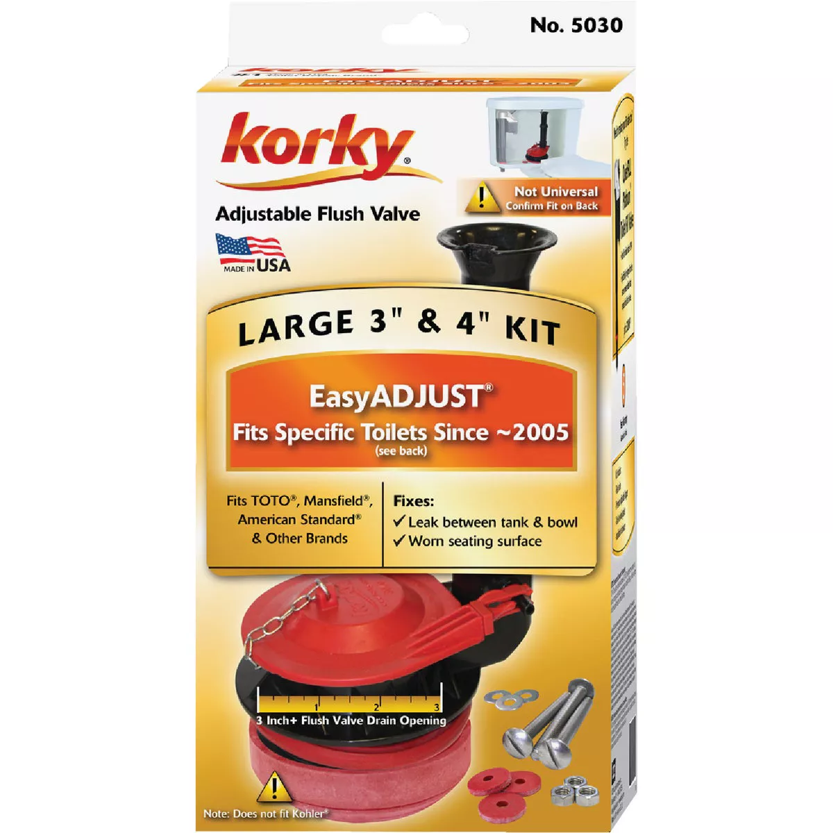Korky 1.6 and 1.28 GPF Adjustable Flush Valve Kit - photo 2