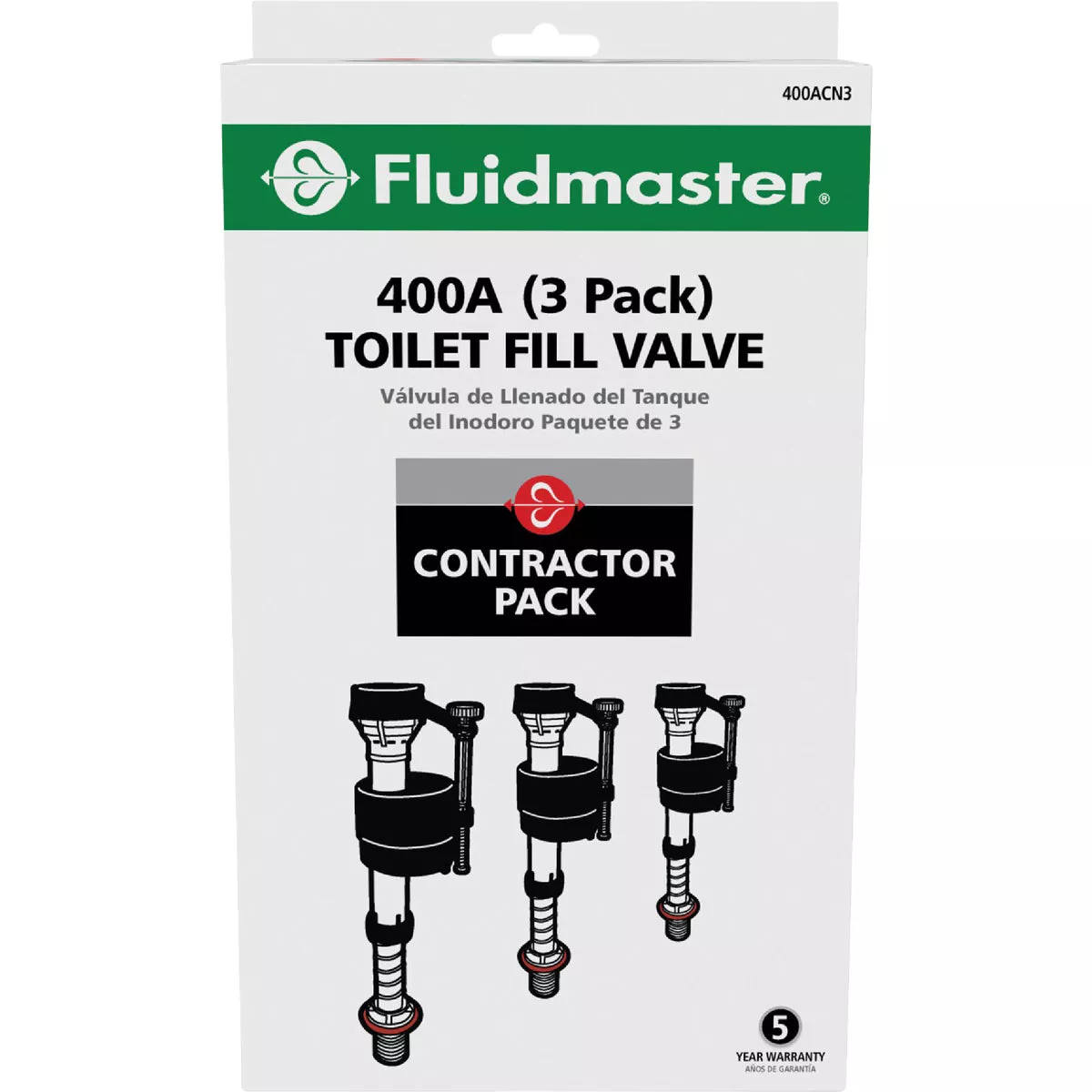 Fluidmaster 3.5 - 7 GPF Plastic Universal Anti-Siphon Fill Valve (3 Ct.) - photo 4