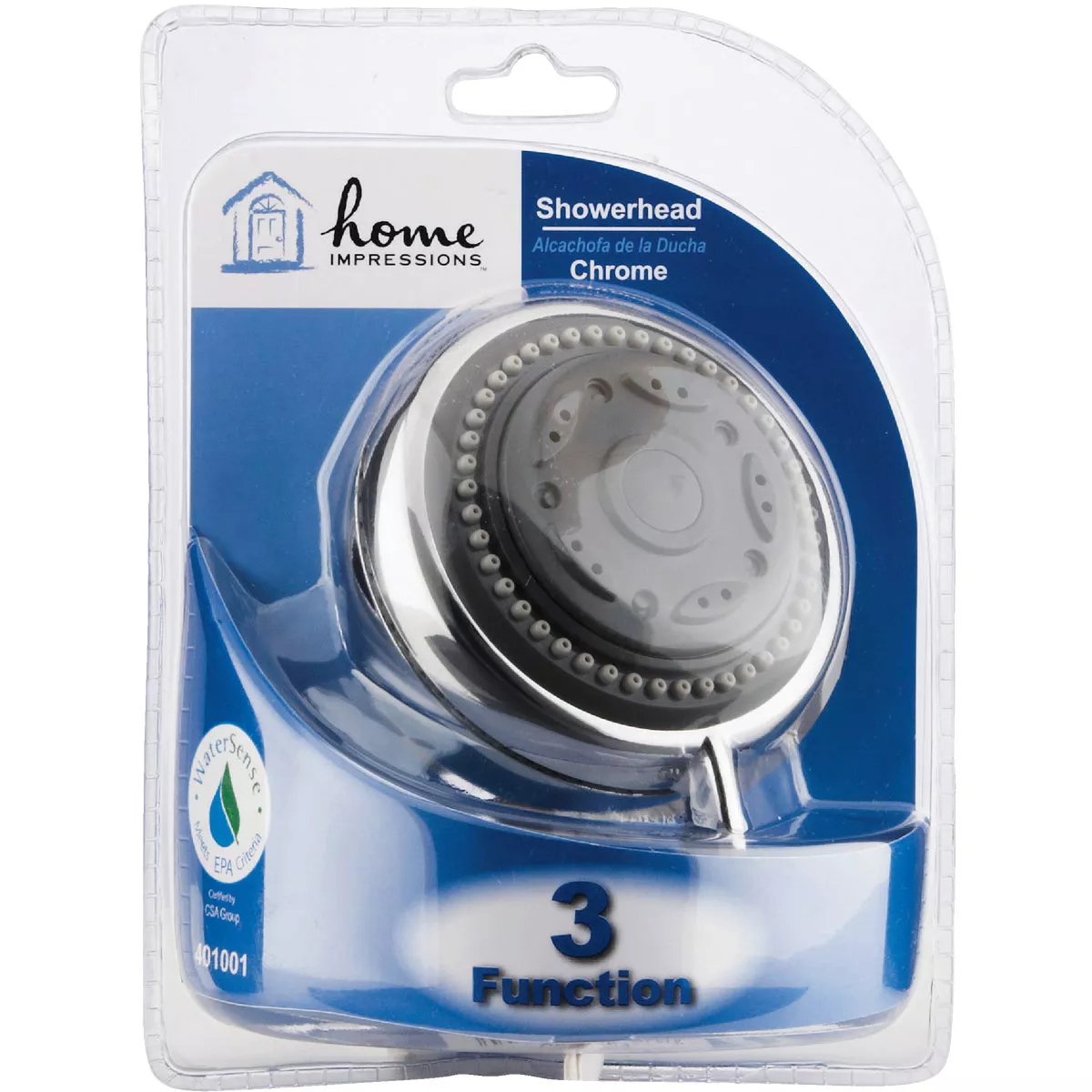 Home Impressions 3-Spray 1.75 GPM Fixed Showerhead, Chrome - photo 2