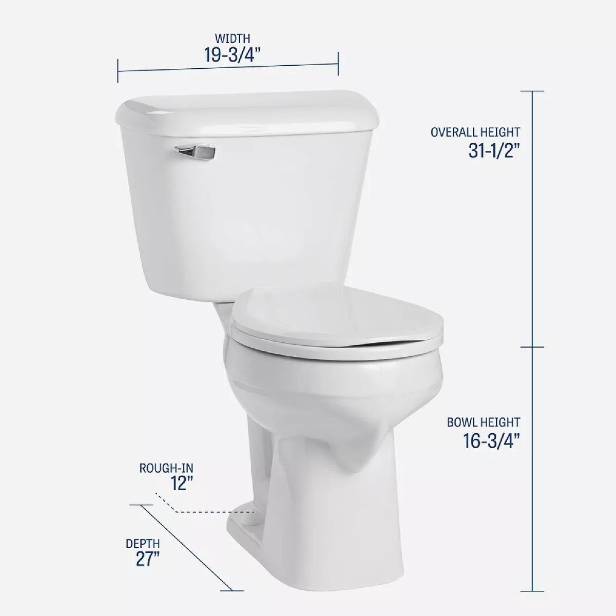 Mansfield Pro-Fit 4 SmartHeight White Round Bowl 1.6 GPF Complete Toilet - photo 4
