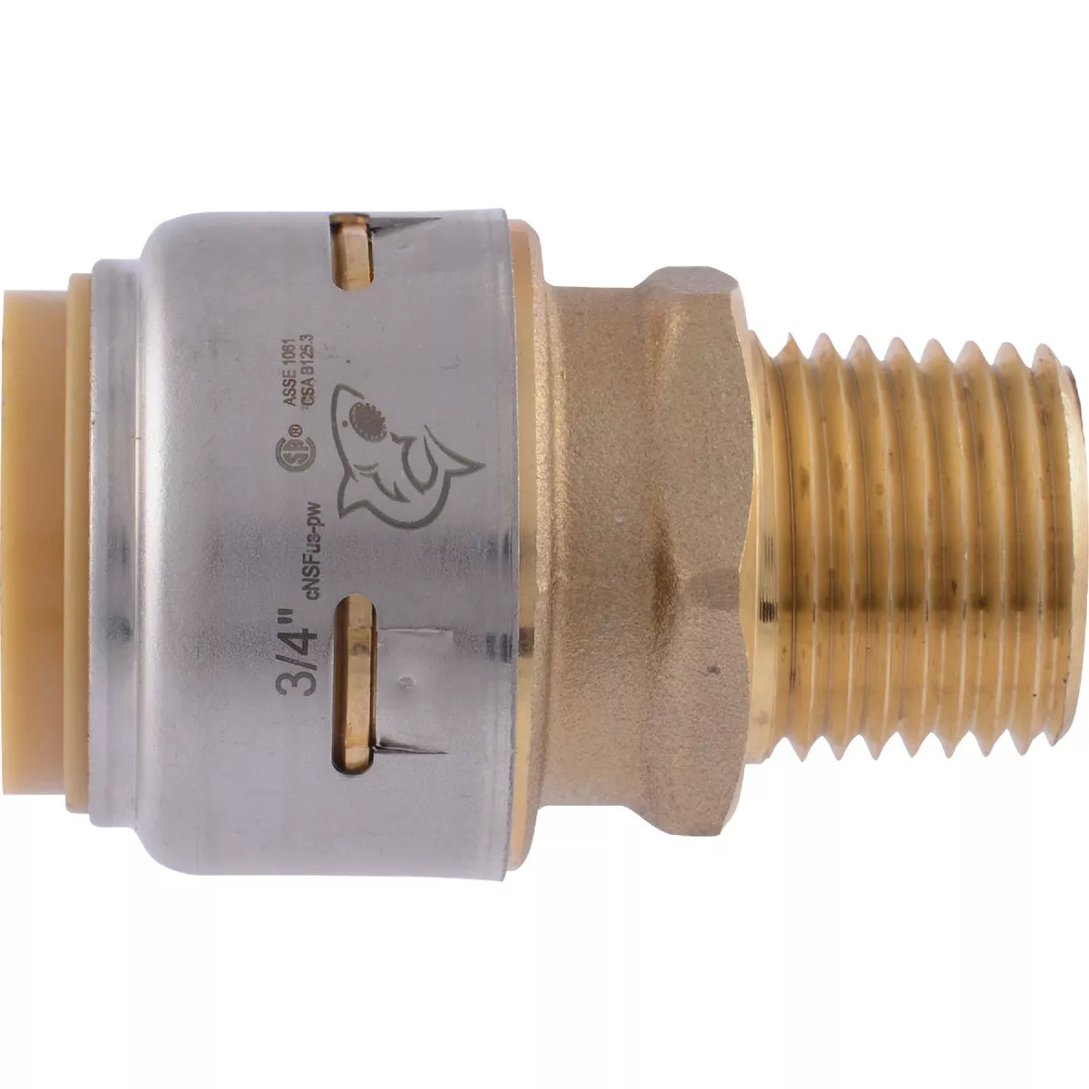 SharkBite 3/4 In. x 1/2 In. MNPT Bullnose Brass Push-to-Connect Male Adapter - photo 3