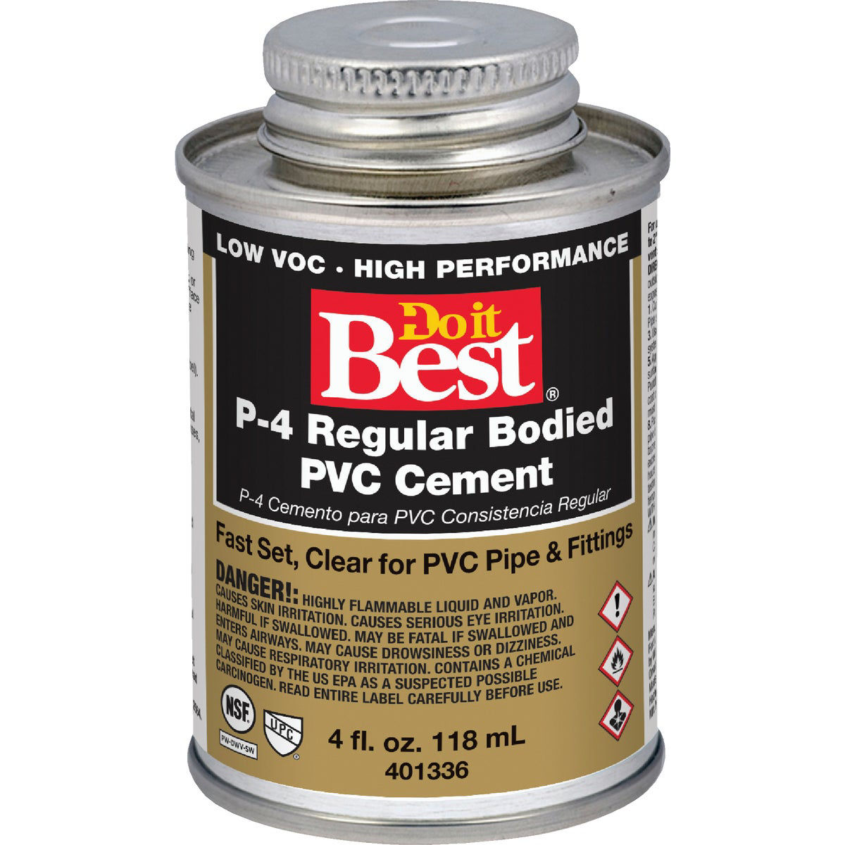 Do it Best 4 Oz. Regular Bodied Clear PVC Cement