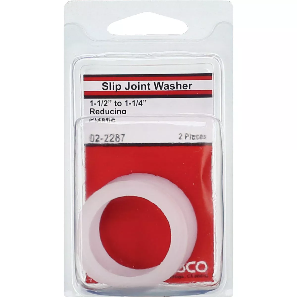 Lasco 1-1/2 In. x 1-1/4 In. White Plastic/Poly Slip Joint Washer (2-Pack) - photo 2