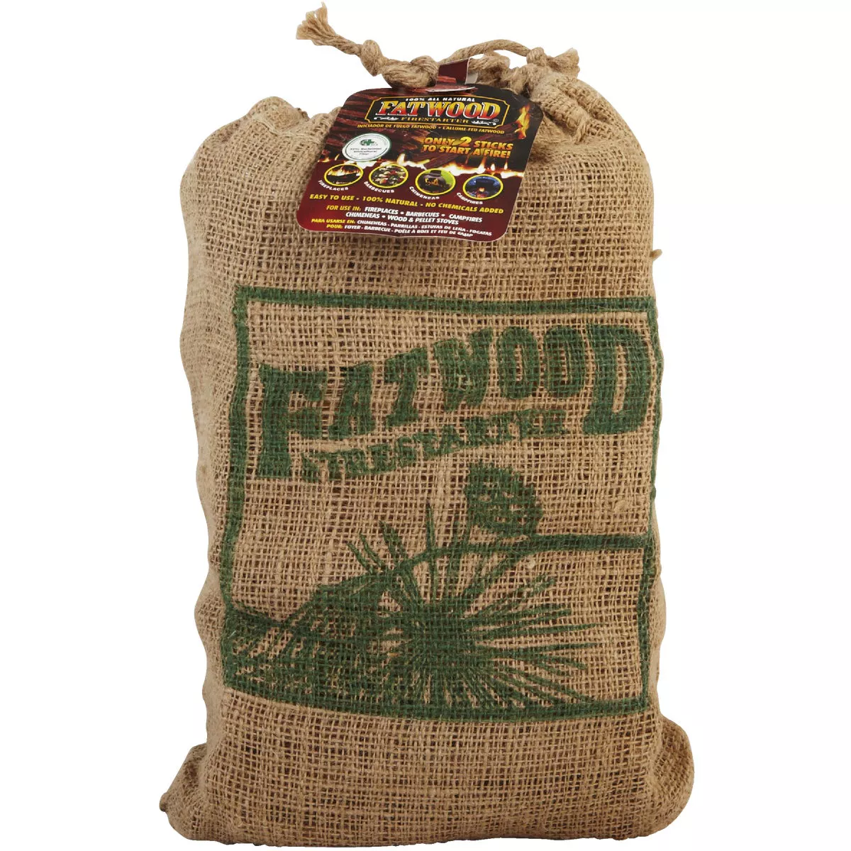 Fatwood 8 Lb. Fire Starter in Burlap Bag - photo 2