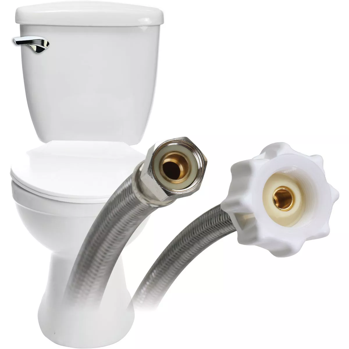Fluidmaster Click Seal 3/8 In. Comp x 7/8 In. Ballcock x 12 In. L Braided Stainless Steel Toilet Connector - photo 4