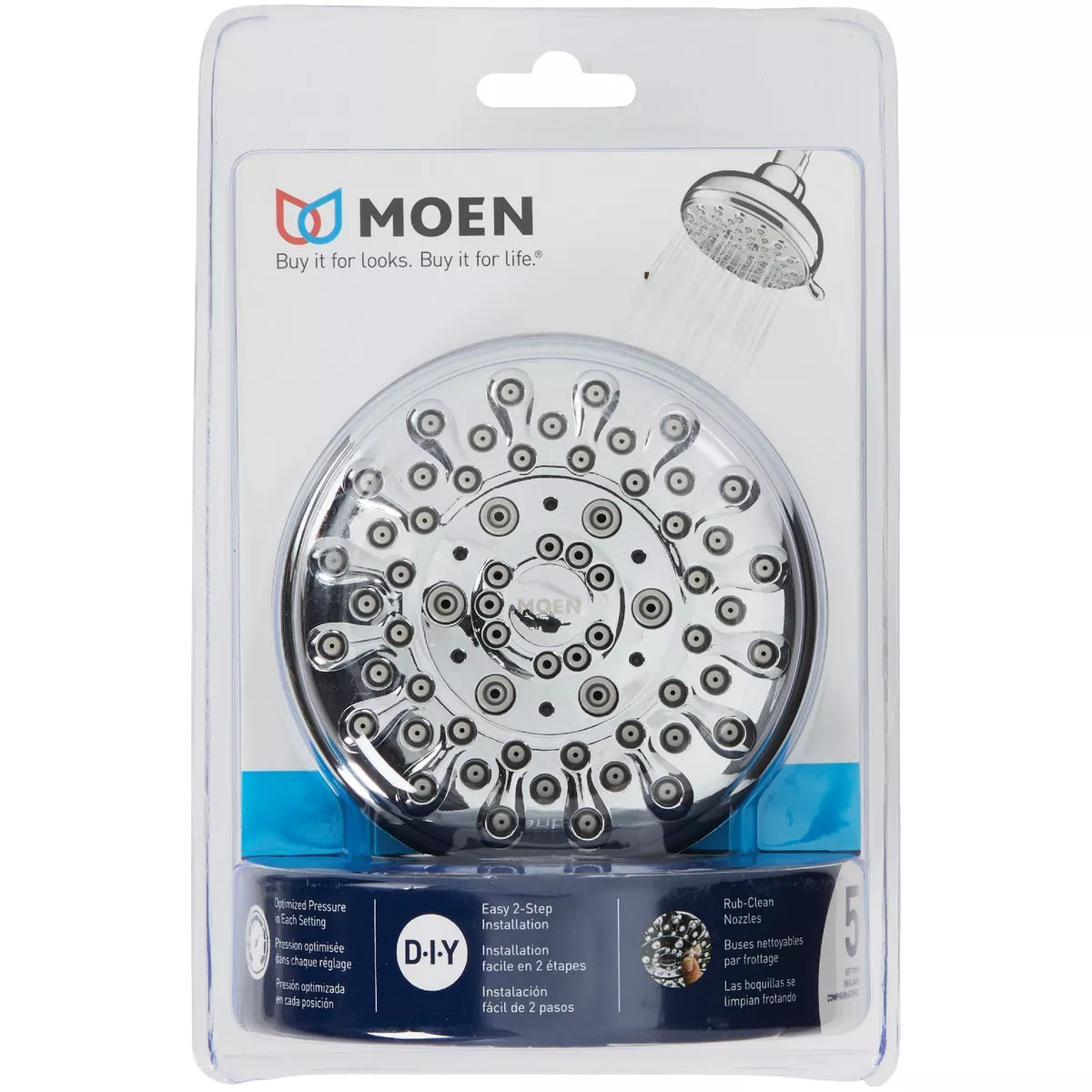 Moen Banbury 5-Spray 1.75 GPM Water Saver Fixed Shower Head, Chrome - photo 2