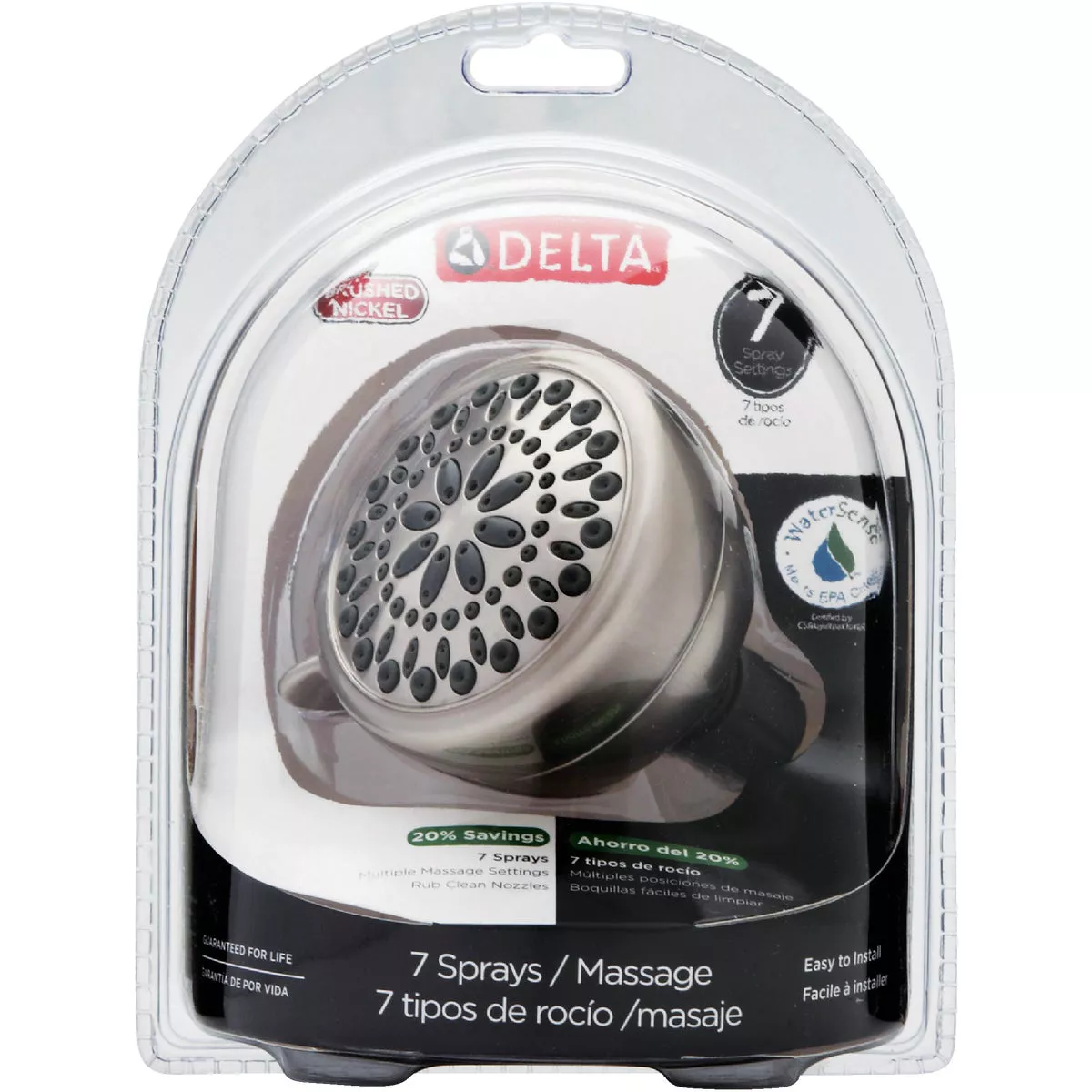 Delta Touch-Clean 7-Spray 1.8 GPM Shower Head, Brushed Nickel - photo 2