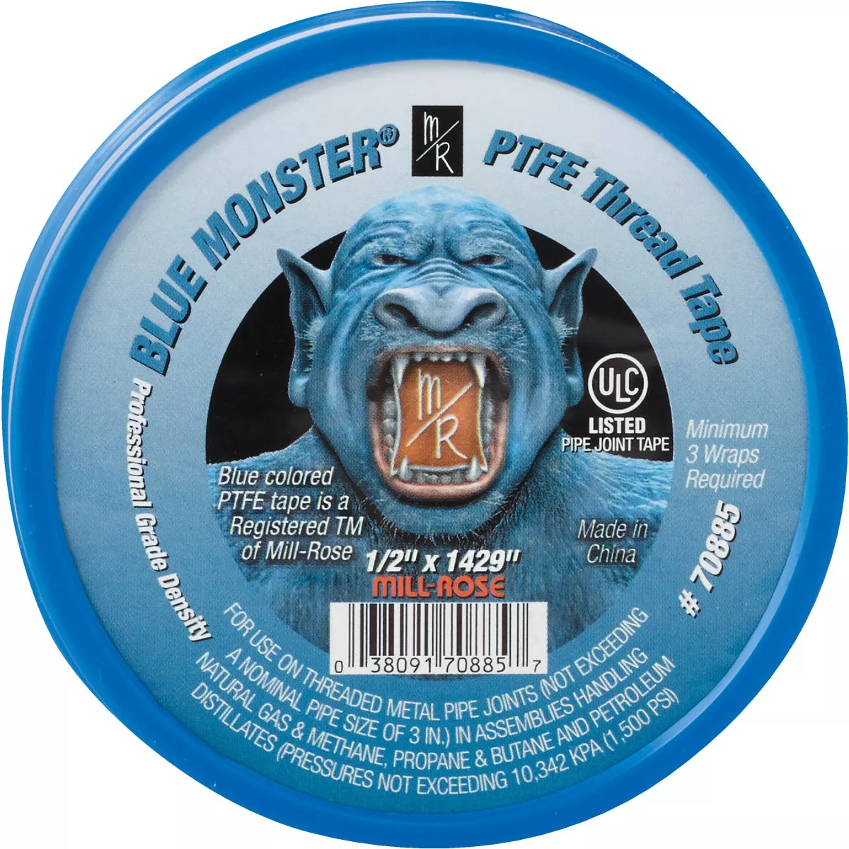 BLUE MONSTER 1/2 In. x 1429 In. Blue Thread Seal Tape - photo 2