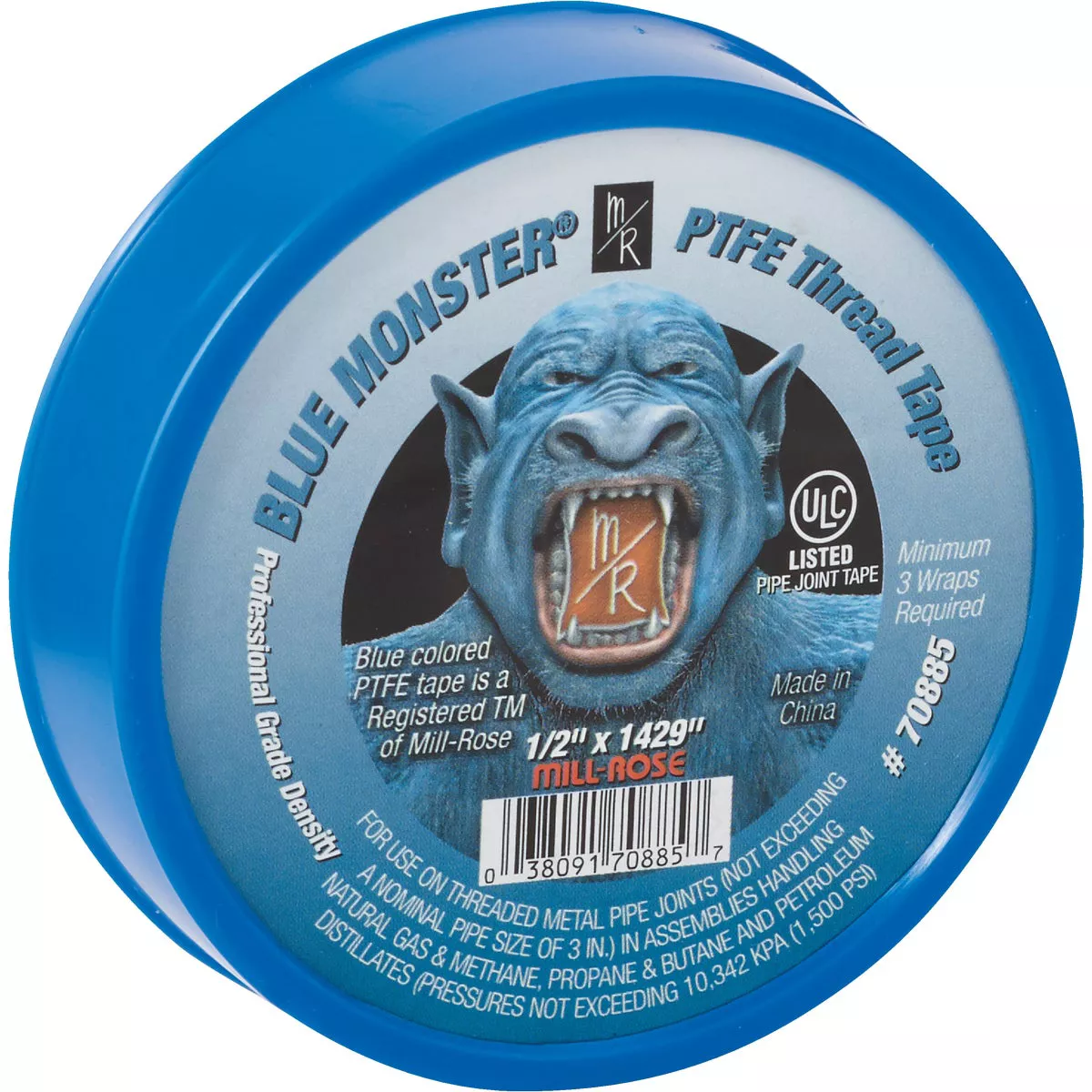 BLUE MONSTER 1/2 In. x 1429 In. Blue Thread Seal Tape - photo 3