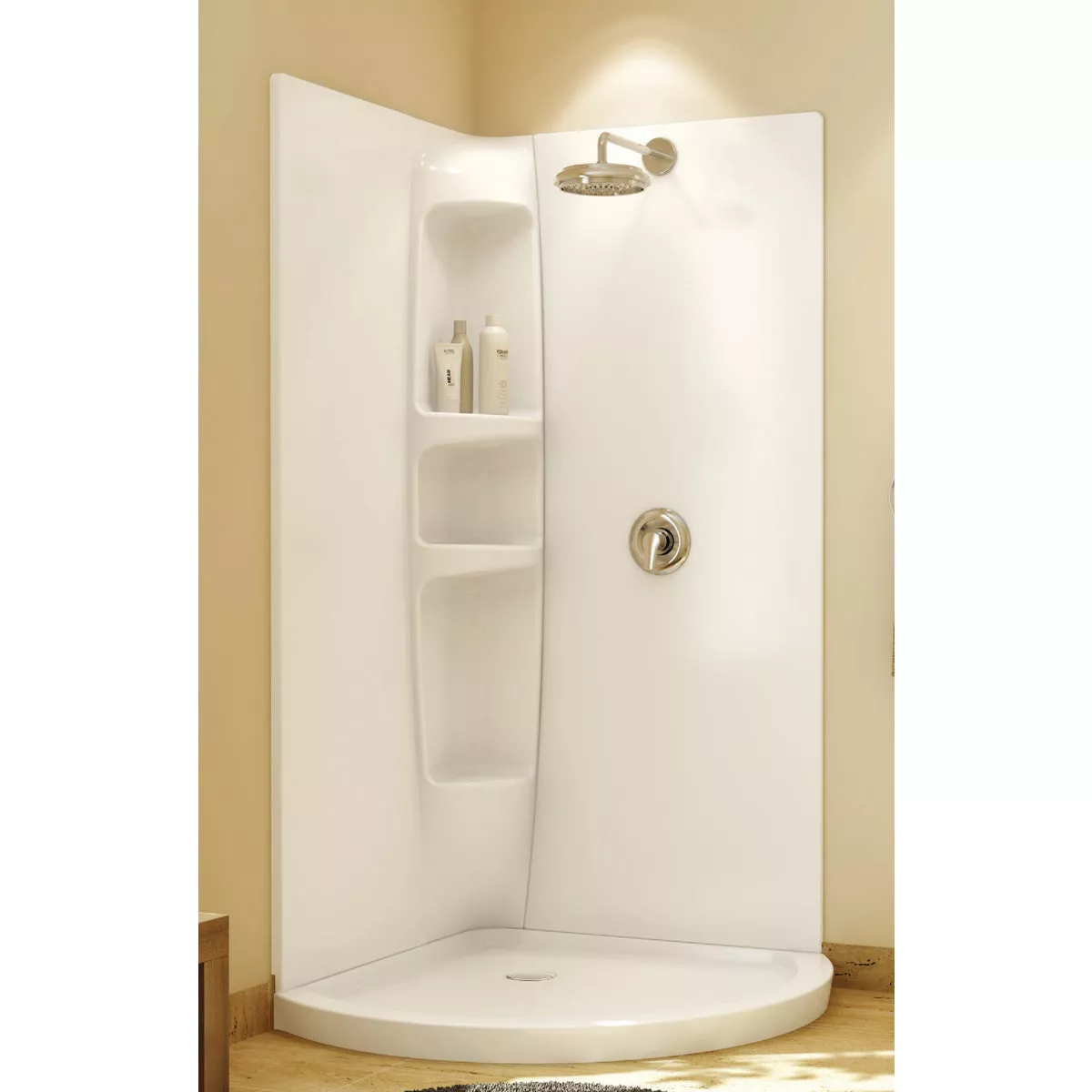 Maax Olympia 36 In. W x 36 In. D x 77 In. H 2-Piece Corner Shower Wall Set in White