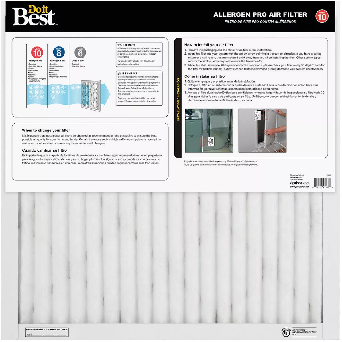 Do it Best 14 In. x 14 In. x 1 In. MERV 11 Furnace Filter - photo 2