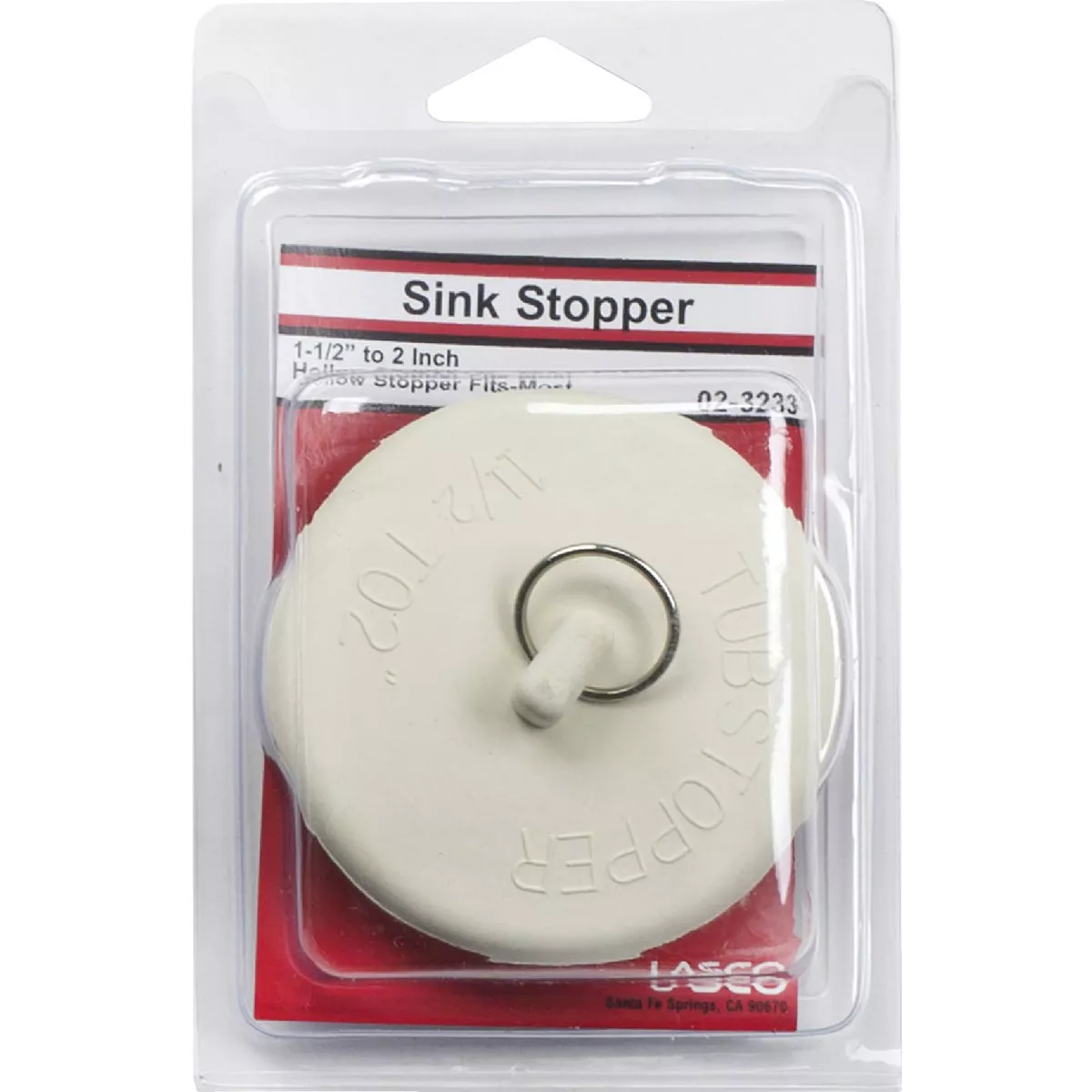 Lasco 1-1/2 In. to 2 In. White Ruber Bathtub Drain Stopper - photo 2