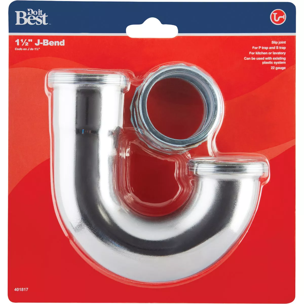 Do it Best 1-1/2 In. Chrome Plated J-Bend, Carded - photo 2