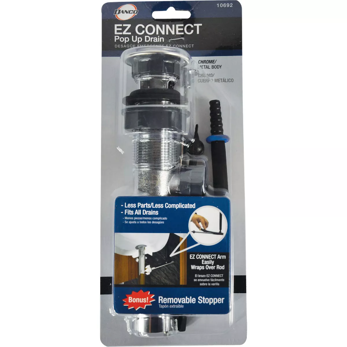 Danco 1-1/4 In. Chrome-Plated Brass Bathroom Sink Drain and Stopper - photo 2