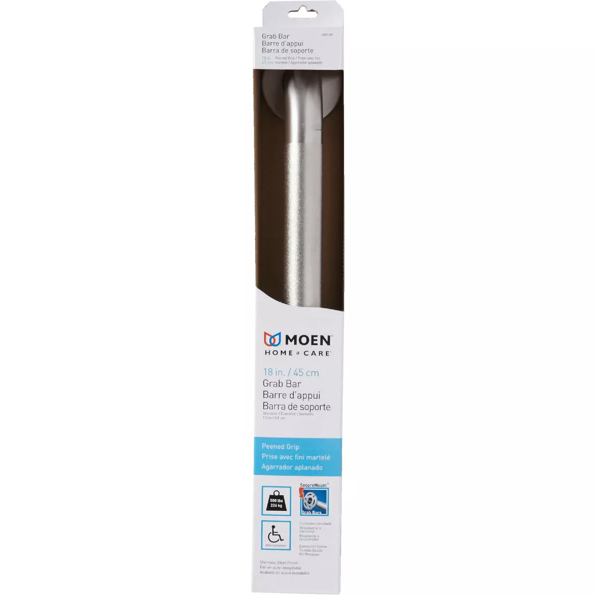 Moen Home Care 18 In. Concealed Screw Grab Bar, Peened - photo 3