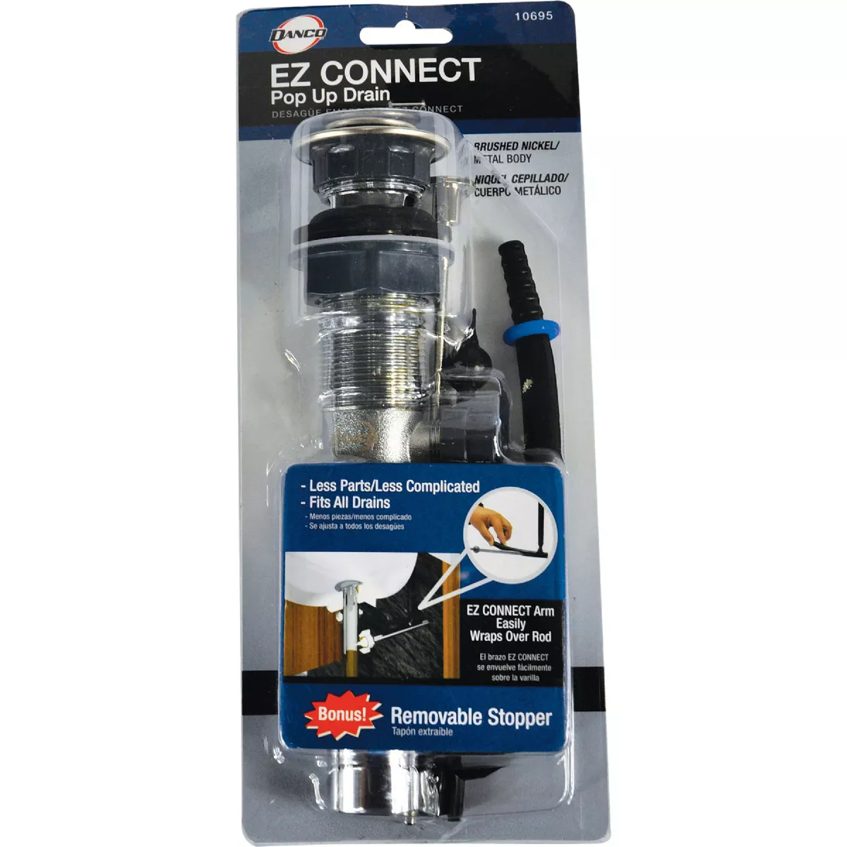 Danco 1-1/4 In. Brushed Nickel Brass Bathroom Sink Drain and Stopper - photo 2