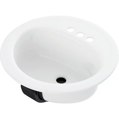 Mansfield Maverick I Round Drop In Bathroom Sink White Do it Best