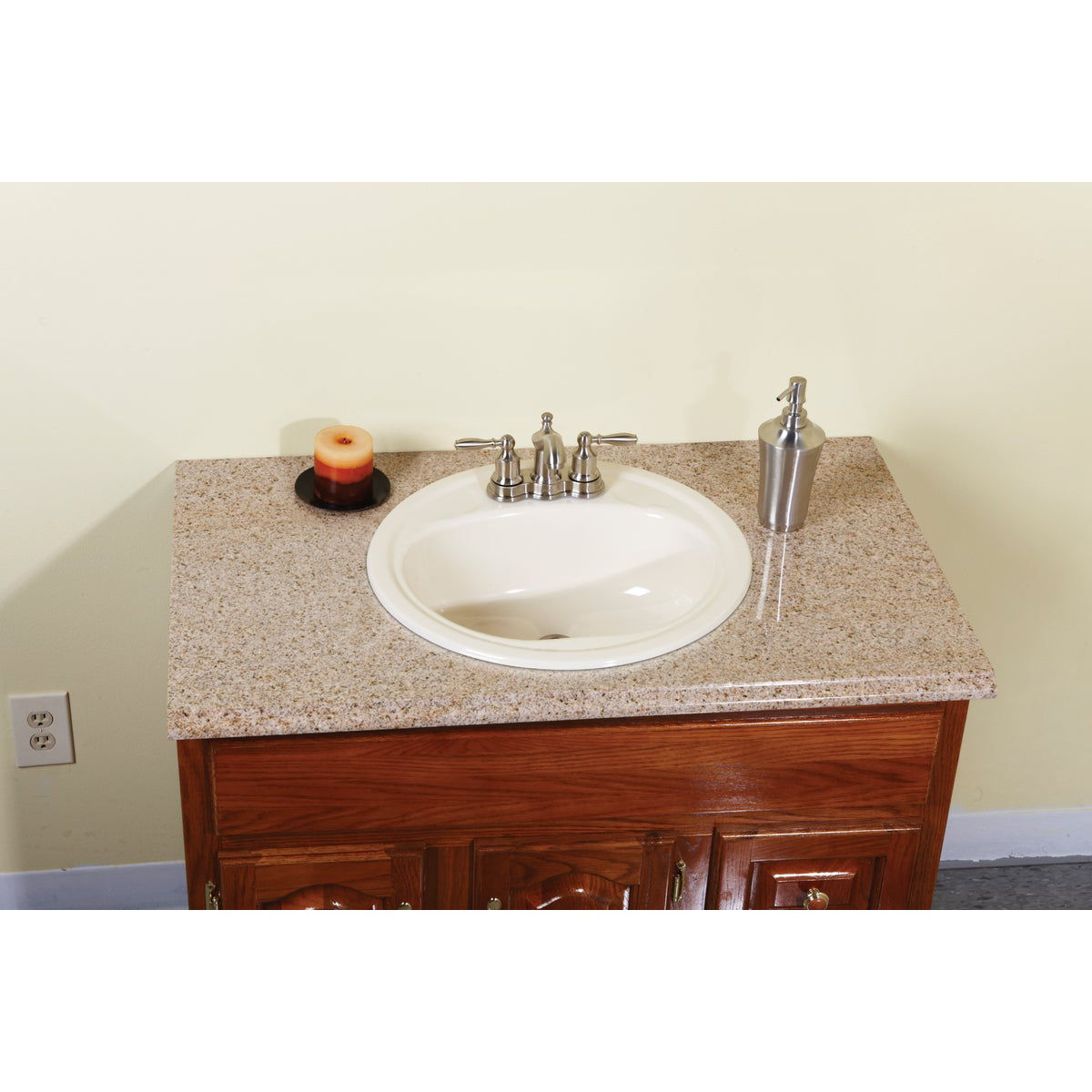 Briggs Anderson Round DropIn Oval Bathroom Sink, Bone Do it Best