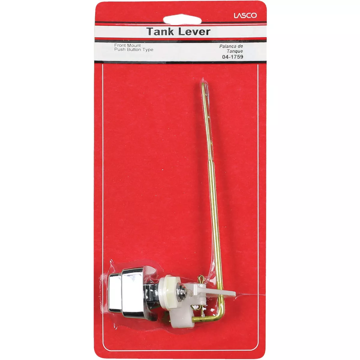 Lasco Chrome Plated Push Button Front Tank Lever with Metal Arm - photo 2