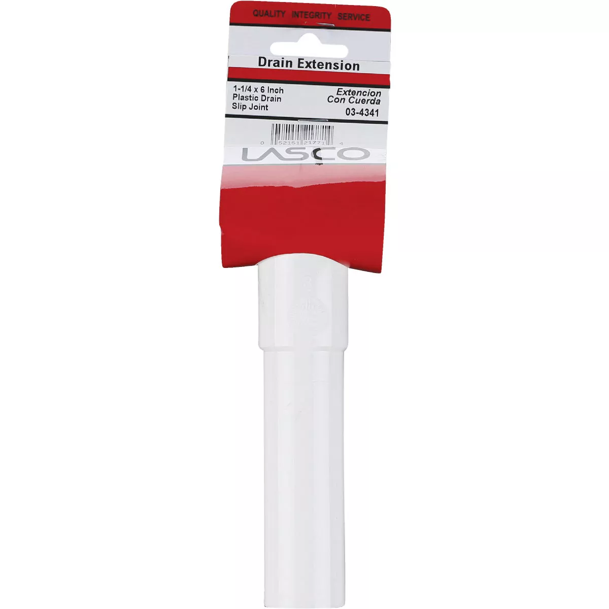 Lasco 1-1/4 In. OD x 6 In. L White Plastic Extension Tube - photo 2